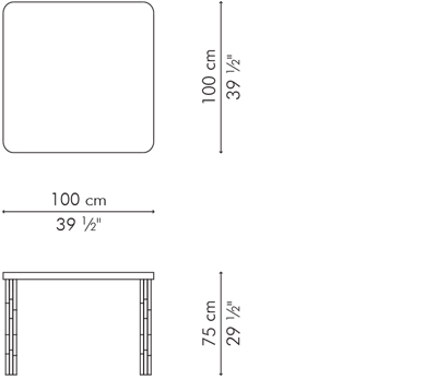 ダイニングテーブル 正方形タイプ KAWAYAN サイズ